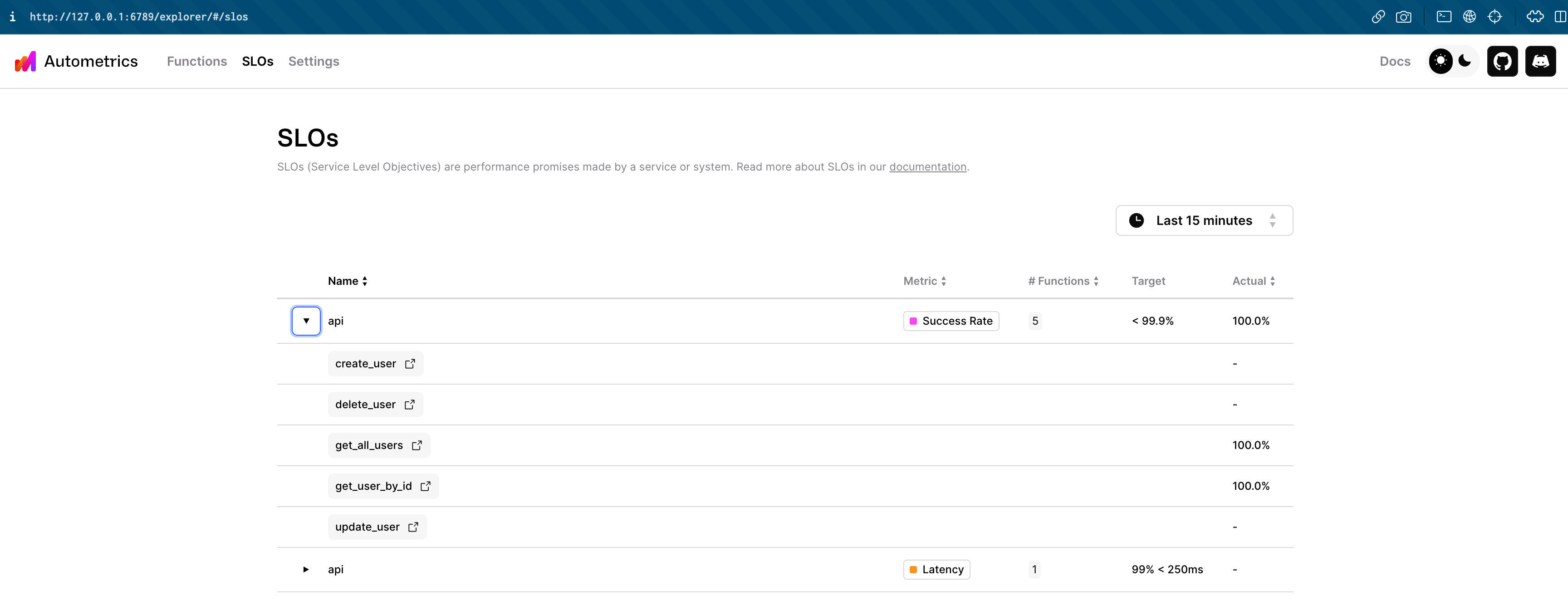 You can preview your SLOs in the Autometrics Explorer